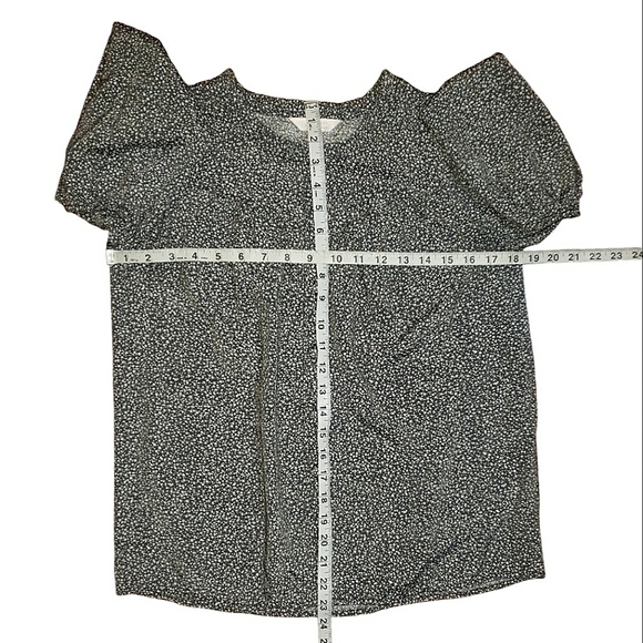 LC Lauren Conrad Oversized Ruffle Prarie Yoke Ditsy Floral Button Down Top XS - Picture 15 of 17